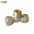 A 17 4 8 male tee press fitting brass male tee coupling for pex pipe push fit fittings